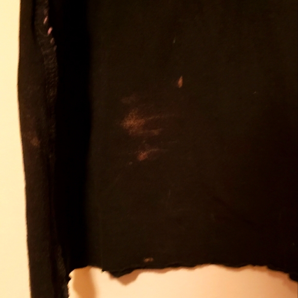 Rolling Stones Black T-shirt Silver Embellishments Vintage 100%Viscose L - Picture 8 of 8